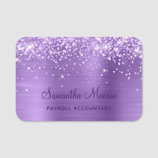 Glittery Light Lila Foil Namensschild (Vorderseite)