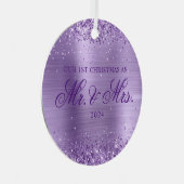 Glittery Light Lila Foil Unser 1. Ornament Aus Metall (Vorderseite Rechts)