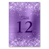 Glittery Light Lila Foil Wedding Tischnummer (Rückseite)