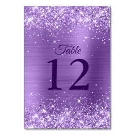 Glittery Light Lila Foil Wedding Tischnummer
