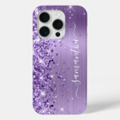 Glittery Light Lila Glam Girly Signature Case-Mate iPhone Hülle (Rückseite)