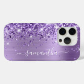 Glittery Light Lila Glam Girly Signature Case-Mate iPhone Hülle (Rückseite (Horizontal))