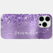 Glittery Light Lila Glam Girly Signature Case-Mate iPhone Hülle (Rückseite (Horizontal))