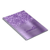 Glittery Light Lila Glam Script Name Notizblock (Rechte Seite)