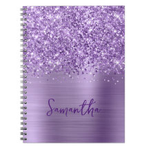 Glittery Light Lila Glam Script Name
