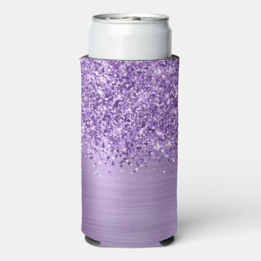 Glittery Light Lila Glam Script Name Selters Dosenkühler (Seltzer Rückseite)
