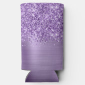 Glittery Light Lila Glam Script Name Selters Dosenkühler (Rückseite)