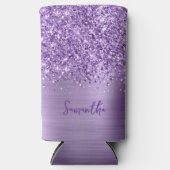 Glittery Light Lila Glam Script Name Selters Dosenkühler (Vorderseite)