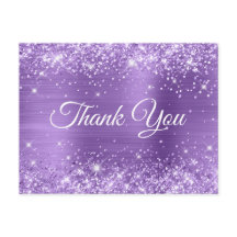Glittery Light Lila Sweet 16 Danke