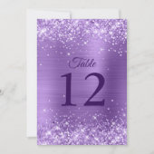 Glittery Light Lila Tischnummer 12x18 Card (Vorderseite)