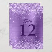 Glittery Light Lila Tischnummer 12x18 Card (Vorne/Hinten)
