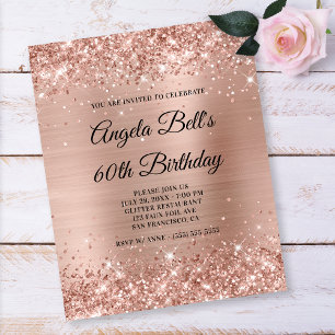 Glittery Light Rose Gold 60. Geburtstagspapier Fly Flyer