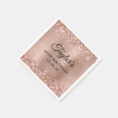 Glittery Light Rose Gold Foil 40. Geburtstag Serviette (Ecke)