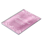 Glittery Light Rose Pink Baby Showbook Notizblock (Linke Seite)