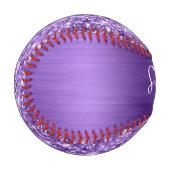 Glittery Lila Amethyst Glam Name Baseball (Vorderseite Links)