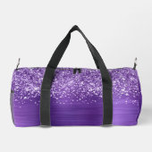 Glittery Lila Amethyst Glam Name Duffle Bag (Rückseite)