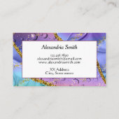 Glittery Lila, Aqua Blue und Emerald Green Ombre Visitenkarte (Rückseite)