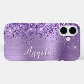 Glittery Lila Foil Girly Name Case-Mate iPhone Hülle (Rückseite (Horizontal))