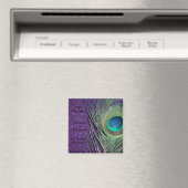 Glittery Lila Peacock Wedding Magnete Magnet (In Situ (Geschirrspüler))