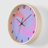 Glittery Lila Pink Rose Gold Wave Muster Girly Uhr (Winkel)