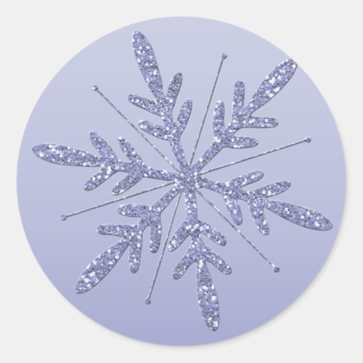 Glittery Lila Snowflake Sticker (Vorderseite)