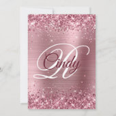 Glittery Medium Pink Foil Überraschung 50. Geburts Einladung (Rückseite)