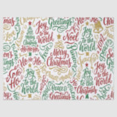 Glittery Merry Christmas and Joy Typography Seidenpapier (Vorderseite)