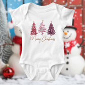 Glittery Merry Christmas Baby Jersey Bodysuit Baby Strampler