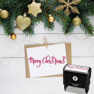 Glittery Merry Christmas Briefmarke Permastempel