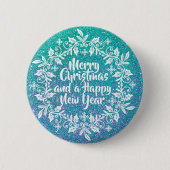 Glittery Merry Christmas | Schaltfläche Button (Vorderseite)