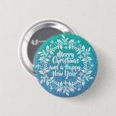 Glittery Merry Christmas | Schaltfläche Button (Vorne & Hinten)