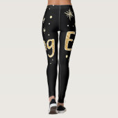 Glittery "Merry Everything" Text on Black Leggings (Rückseite)