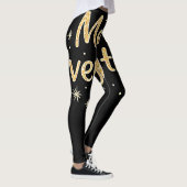 Glittery "Merry Everything" Text on Black Leggings (Rechts)