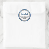 Glittery Navy Blue & Silver Rücksendeadresse Runder Aufkleber (Tasche)