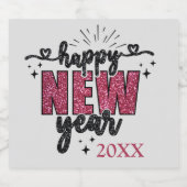 Glittery New Year's Eve Party Schaumweinetikett (Einzelnes Label)