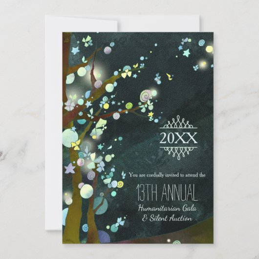 Glittery Night Wohltätigkeit Gala und Auktion Einladung (Vorderseite)