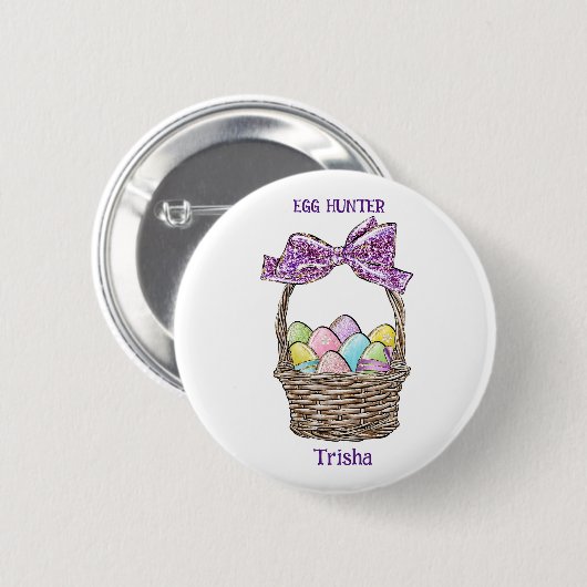 Glittery Oaster Basket Freude individuell anpassba Button (Vorne & Hinten)