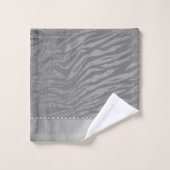 Glittery Ombre Zebra Print on Grau Bath Handtuch S Badhandtuch Set (Waschlappen)