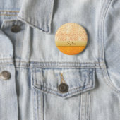 Glittery orange Polka-Punkt-Namen-Umbau-Abzeichen Button (Beispiel)