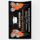 Glittery Orange und Black Abschluss Banner (Vertikal)
