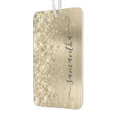 Glittery Pale Gold Foil Girly Signature Photo Autolufterfrischer (Links)