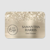 Glittery Pale Gold Foil Logo Namensschild (Vorderseite)