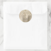 Glittery Pale Gold Girly Signature Calligraphy Runder Aufkleber (Tasche)
