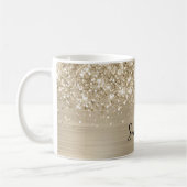 Glittery Pale Gold Glam Name Kaffeetasse (Links)