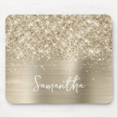 Glittery Pale Gold Glam Name Mousepad (Vorne)