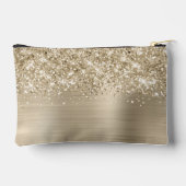 Glittery Pale Gold Glam Name Zubehörtasche (Rückseite)