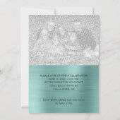 Glittery Pale Turquoise Foil Abschluss Ankündigung (Rückseite)