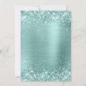 Glittery Pale Turquoise Ombre Foil Save The Date (Rückseite)
