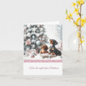 Glittery Pastel Dackel Weihnachtskarte Karte (Gelbe Blume)