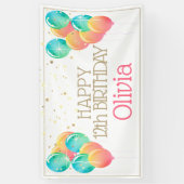 Glittery Pastels Girl's Happy Birthday Banner (Vertikal)